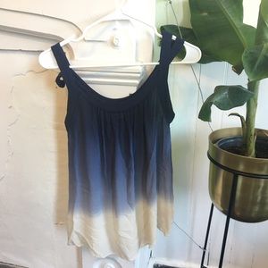 Anthropologie blue ombré silk sleeveless top